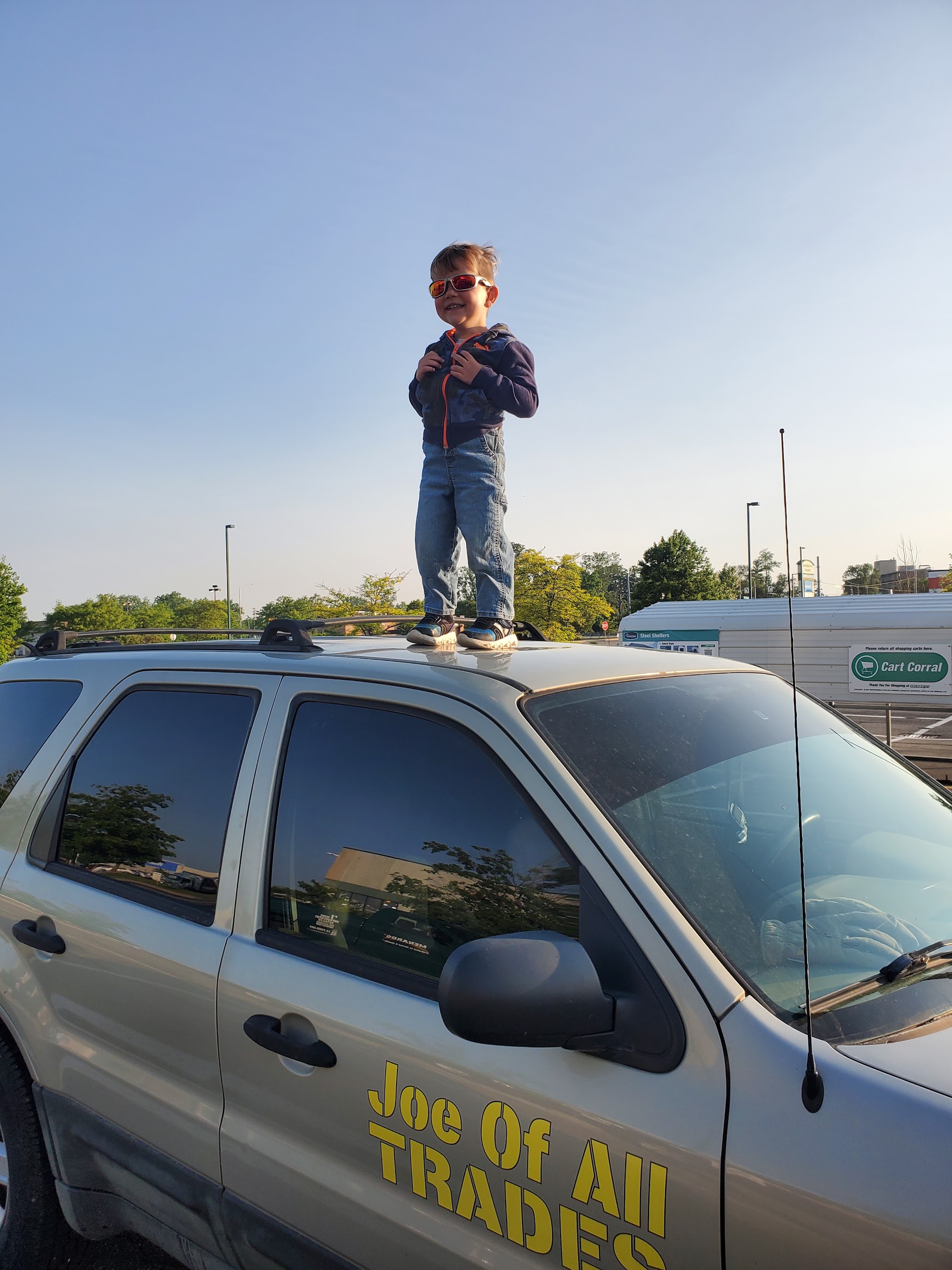 The Joe Of All Trades service vehicle with real truck-door lettering